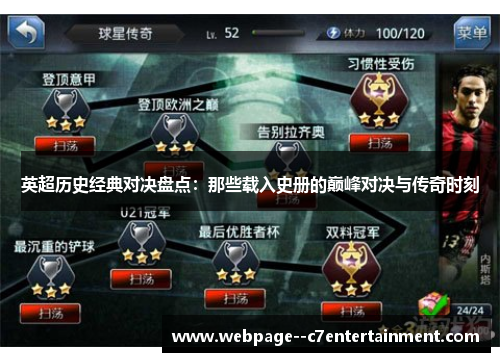 英超历史经典对决盘点:那些载入史册的巅峰对决与传奇时刻 英超历史经典对决盘点:那些载入史册的巅峰对决与传奇时刻